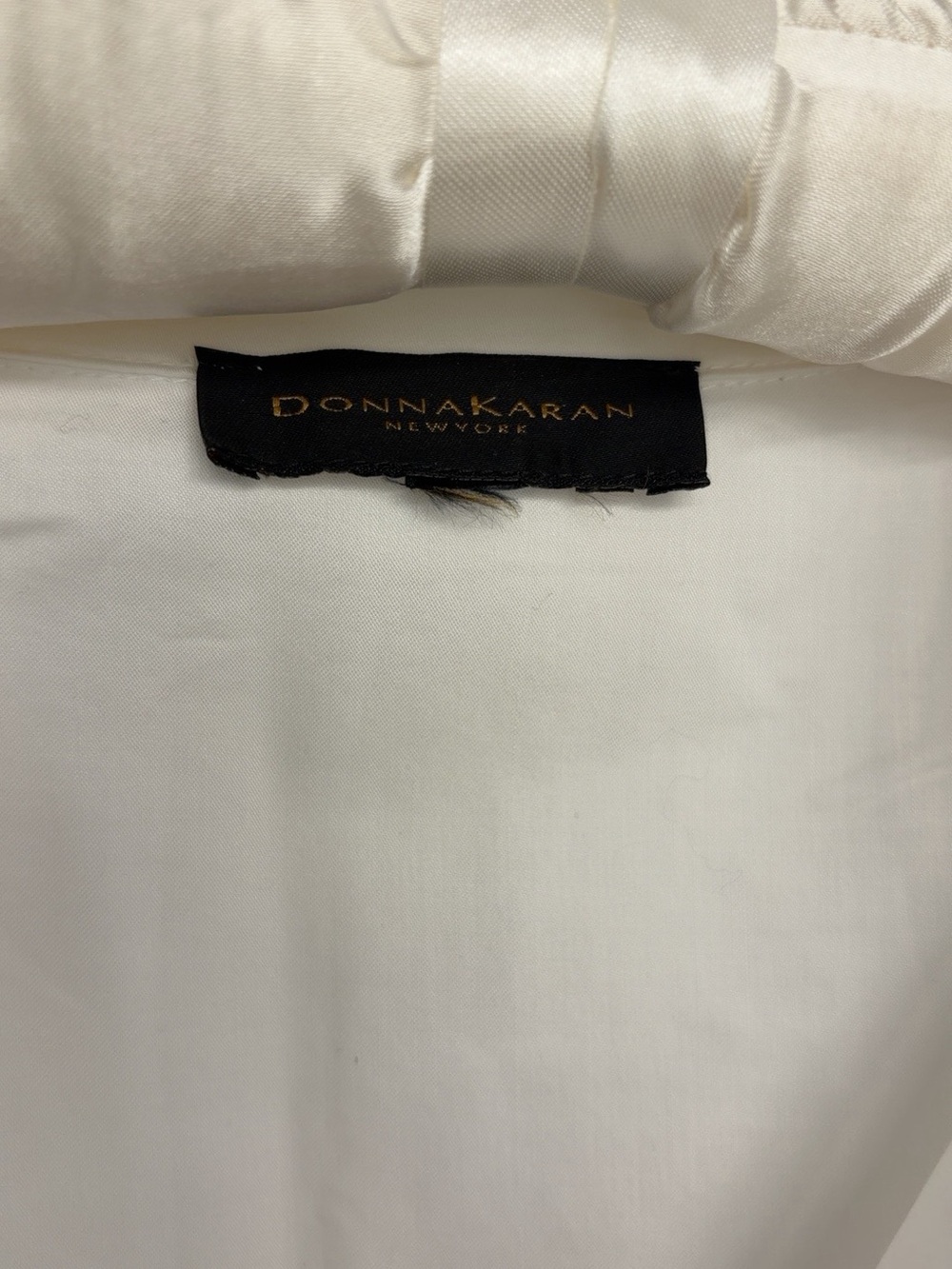 Donna Karan Cream Midi Shirt Dress with Brown Belt - Picture 4 of 6
